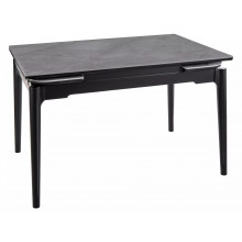 Stół ceramiczny rozkładany Sento 120-180x80cm szary efekt marmuru / czarny Signal