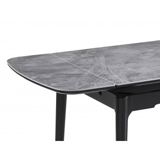 Stół ceramiczny rozkładany Sento 120-180x80cm szary efekt marmuru / czarny Signal