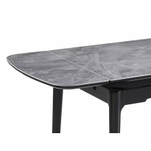 Stół ceramiczny rozkładany Sento 120-180x80cm szary efekt marmuru / czarny Signal