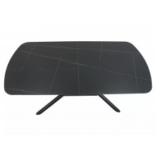 Stół ceramiczny rozkładany Vector 160-200x90cm czarny efekt marmuru / czarny Signal