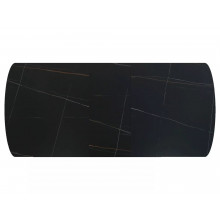 Stół ceramiczny rozkładany Vector 160-200x90cm czarny efekt marmuru / czarny Signal
