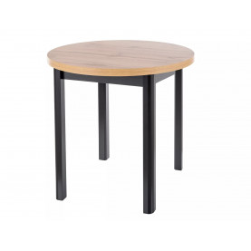 Stół okrągły Adam 80cm dąb artisan / czarny mat Signal 2