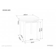 Stół okrągły Adam 80cm dąb artisan / czarny mat Signal