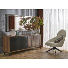Lustro ścienne glamour Abisso 162x72cm srebrne Halmar