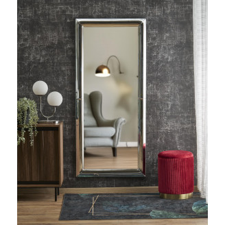 Lustro ścienne glamour Abisso 162x72cm srebrne Halmar