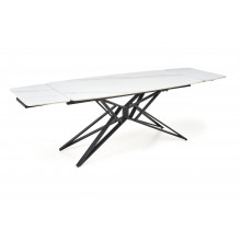 Stół rozkładany nowoczesny Alfredo 160-240x91cm biały marmur / czarny Halmar