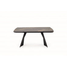 Stół rozkładany nowoczesny Armani 165-241x90cm czarny marmur / czarny Halmar