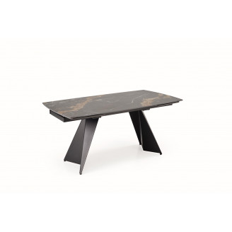 Stół rozkładany nowoczesny Armani 165-241x90cm czarny marmur / czarny Halmar