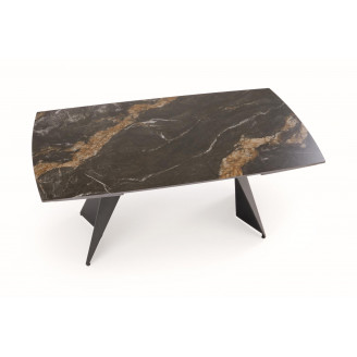 Stół rozkładany nowoczesny Armani 165-241x90cm czarny marmur / czarny Halmar