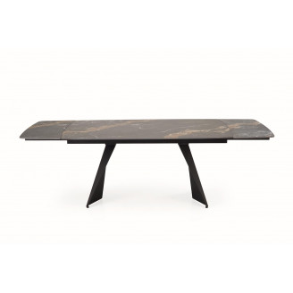 Stół rozkładany nowoczesny Armani 165-241x90cm czarny marmur / czarny Halmar