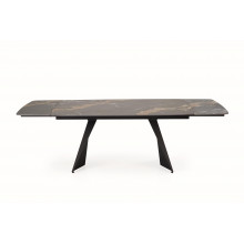 Stół rozkładany nowoczesny Armani 165-241x90cm czarny marmur / czarny Halmar