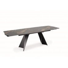 Stół rozkładany nowoczesny Armani 165-241x90cm czarny marmur / czarny Halmar