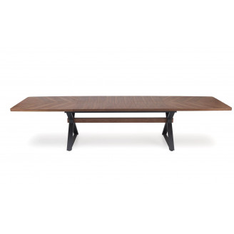 Stół rozkładany w jodełkę Baron 200-350x100cm orzech / czarny Halmar