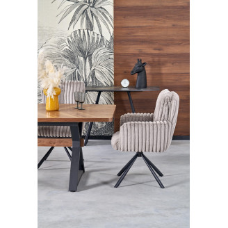 Stół rozkładany w jodełkę Baron 200-350x100cm orzech / czarny Halmar