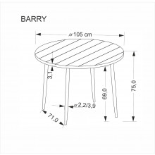 Stół okrągły Barry 105cm orzech / czarny Halmar