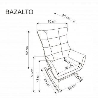 Fotel bujany welurowy Bazalto czarny Halmar