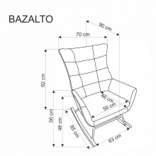 Fotel bujany welurowy Bazalto czarny Halmar