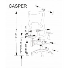Fotel biurowy z siatki z regulacją Casper czarny Halmar