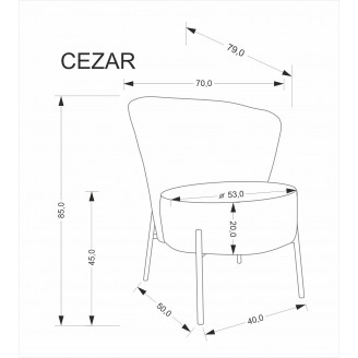 Fotel tapicerowany na wysokich nóżkach Cezar popiel Halmar