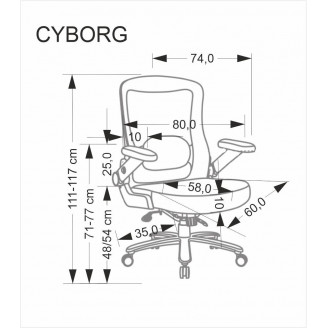 Fotel biurowy z siatki z regulacją Cyborg czarny Halmar