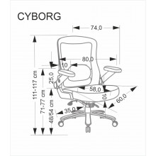 Fotel biurowy z siatki z regulacją Cyborg czarny Halmar