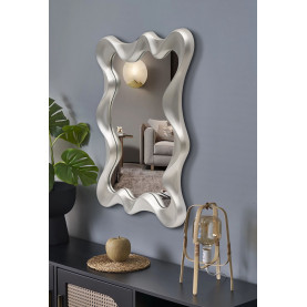 Lustro na ścianę futurystyczne Deco 90x70cm srebrny antyczny Halmar 2