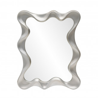 Lustro na ścianę futurystyczne Deco 90x70cm srebrny antyczny Halmar