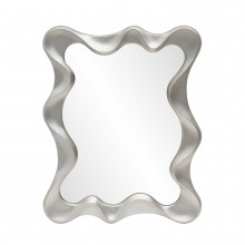 Lustro na ścianę futurystyczne Deco 90x70cm srebrny antyczny Halmar