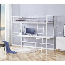 Łóżko piętrowe z biurkiem i organizerem Dolce 90x200cm białe Halmar