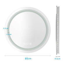 Lustro łazienkowe z podświetleniem LED Dover 80cm srebrne rama Halmar