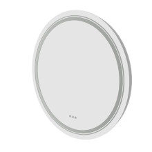 Lustro łazienkowe z podświetleniem LED Dover 80cm srebrne rama Halmar