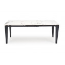 Stół rozkładany nowoczesny Felix 141-201x81cm biały marmur / czarny Halmar