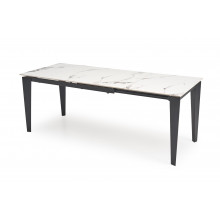 Stół rozkładany nowoczesny Felix 141-201x81cm biały marmur / czarny Halmar