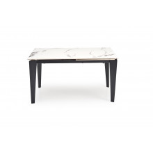 Stół rozkładany nowoczesny Felix 141-201x81cm biały marmur / czarny Halmar