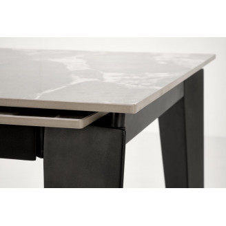 Stół rozkładany nowoczesny Felix 141-201x81cm popielaty marmur / czarny Halmar