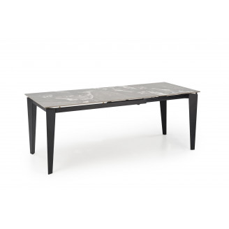 Stół rozkładany nowoczesny Felix 141-201x81cm popielaty marmur / czarny Halmar