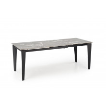 Stół rozkładany nowoczesny Felix 141-201x81cm popielaty marmur / czarny Halmar