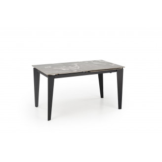 Stół rozkładany nowoczesny Felix 141-201x81cm popielaty marmur / czarny Halmar