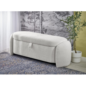 Ławka tapicerowana z funkcją pojemnika Ficaria 150x47cm kremowa Halmar