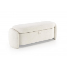 Ławka tapicerowana z funkcją pojemnika Ficaria 150x47cm kremowa Halmar
