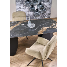Stół rozkładany nowoczesny Forum 180-260x90cm czarny marmur / czarny Halmar