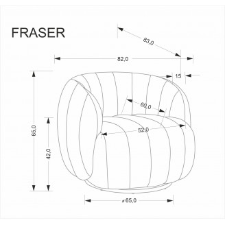 Fotel wypoczynkowy obrotowy Fraser kremowy Halmar