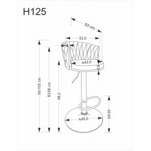 Hoker tapicerowany na czarnej nodze H125 popiel Halmar