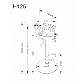 Krzesło barowe tapicerowane H126 65cm beżowe Halmar