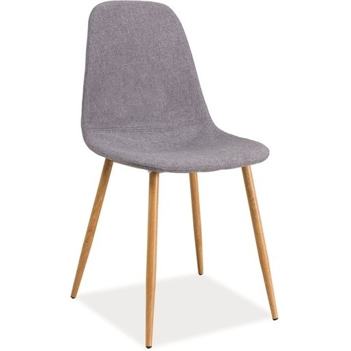Stylowe Krzesło tapicerowane skandynawskie Fox szary/dąb Signal do kuchni, salonu i restauracji.