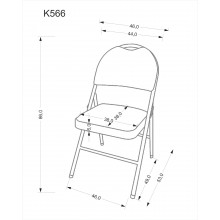 Krzesło składane tapicerowane K566 czarny / popiel Halmar