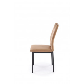 Krzesło welurowe pikowane z uchwytem K577 beżowy / czarny  Halmar 2