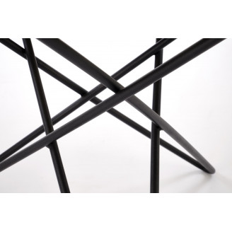 Stolik okrągły Leila 60cm biały marmur / czarny Halmar