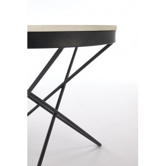 Stolik okrągły Leila 60cm biały marmur / czarny Halmar