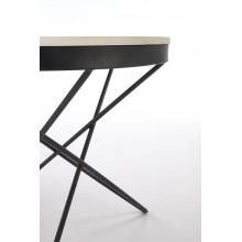 Stolik okrągły Leila 60cm biały marmur / czarny Halmar